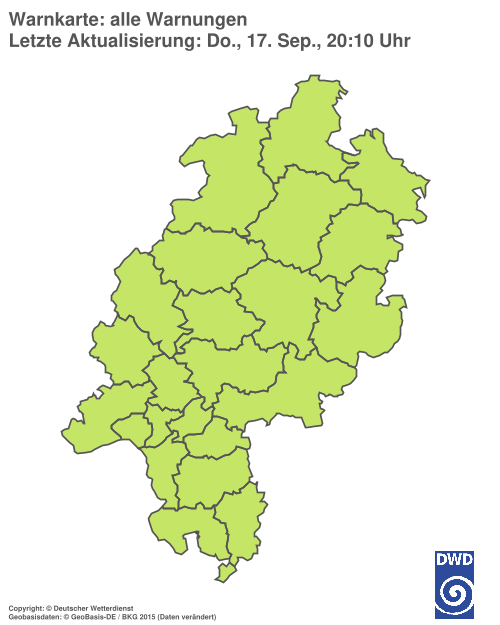 Aktuelle Warnkarte: Hessen